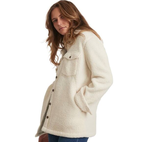 NWT Marine Layer Ivory Eden Sherpa Overshirt Size Small - Picture 4 of 8